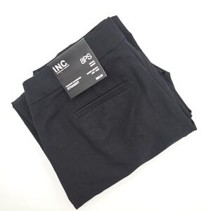 INC Pants Womens 8PS Black New Petite Short Comfort Waistband Mid Straight Leg